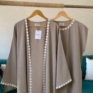 abaya 2 pieces beige